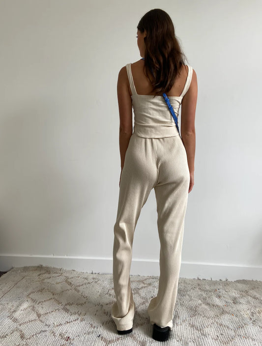 Mr Winston Cream Ribbed Pants (Copy)