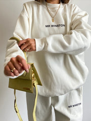 Mr Winston Vanilla Crewneck Jumper