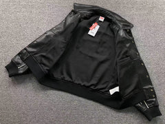Supreme Nike Leather Varsity Jacket Black