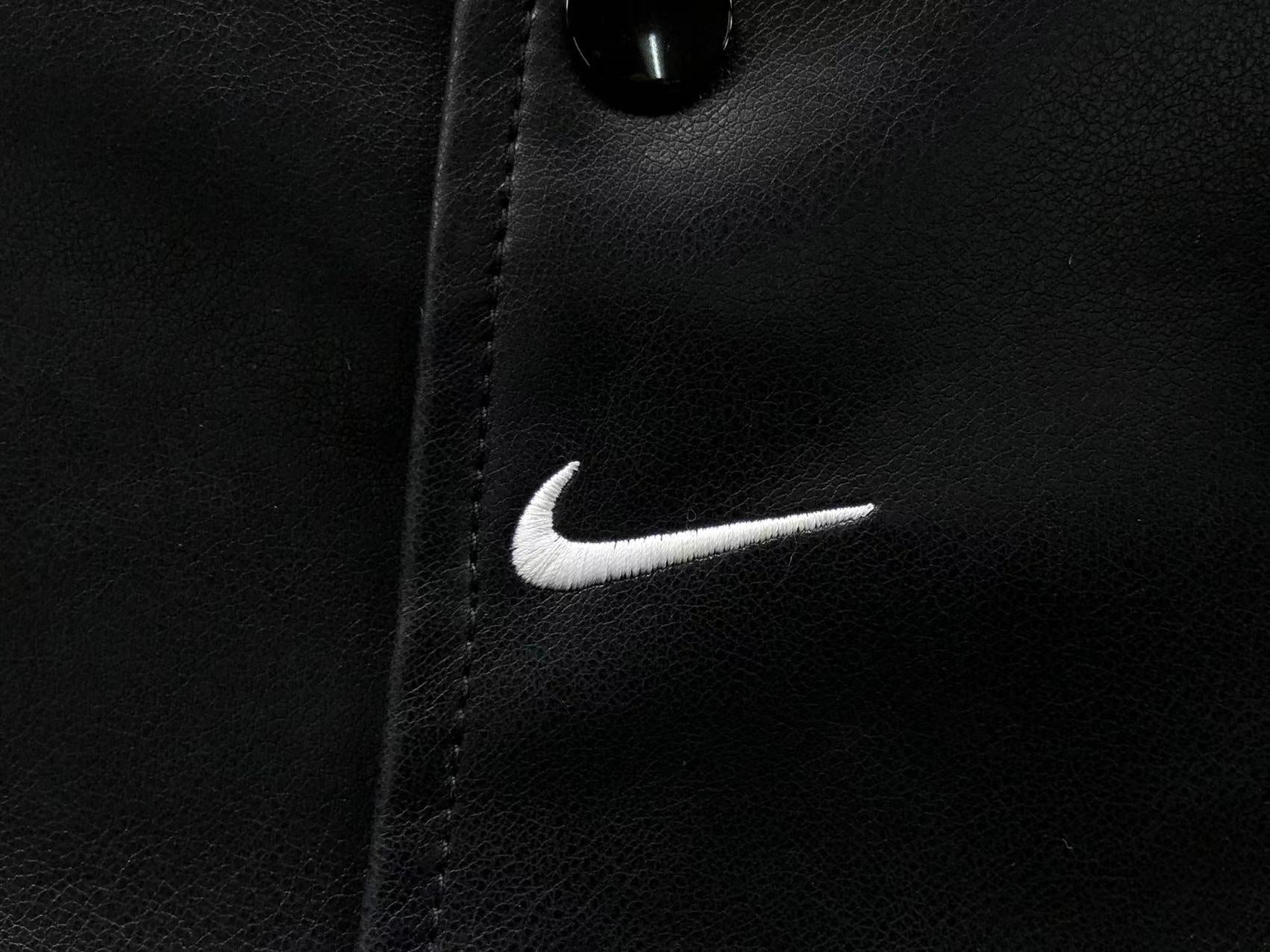Supreme Nike Leather Varsity Jacket Black