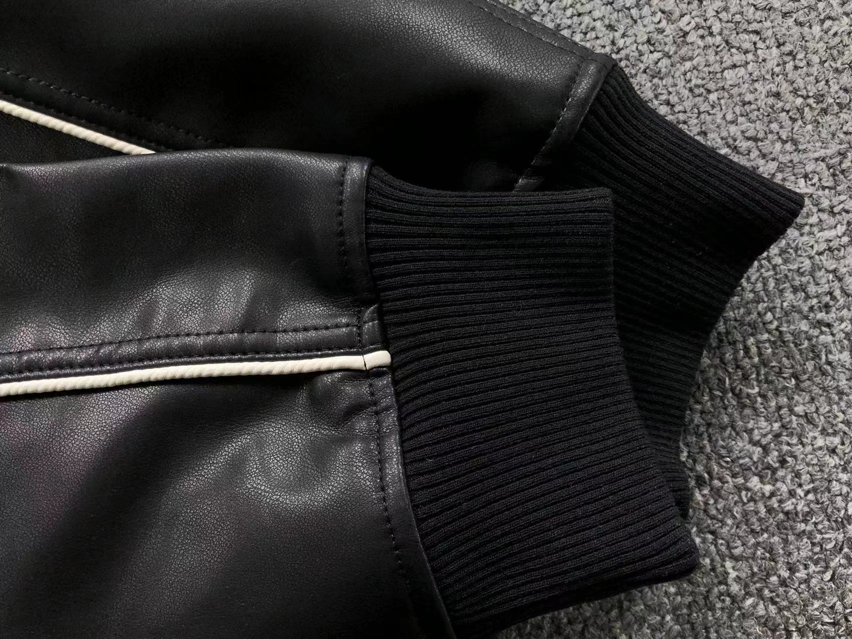 Supreme Nike Leather Varsity Jacket Black