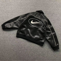 Supreme Nike Leather Varsity Jacket Black