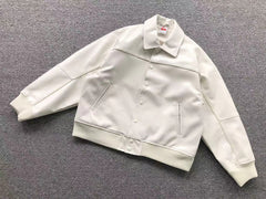 Supreme Nike Leather Varsity Jacket White