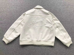 Supreme Nike Leather Varsity Jacket White