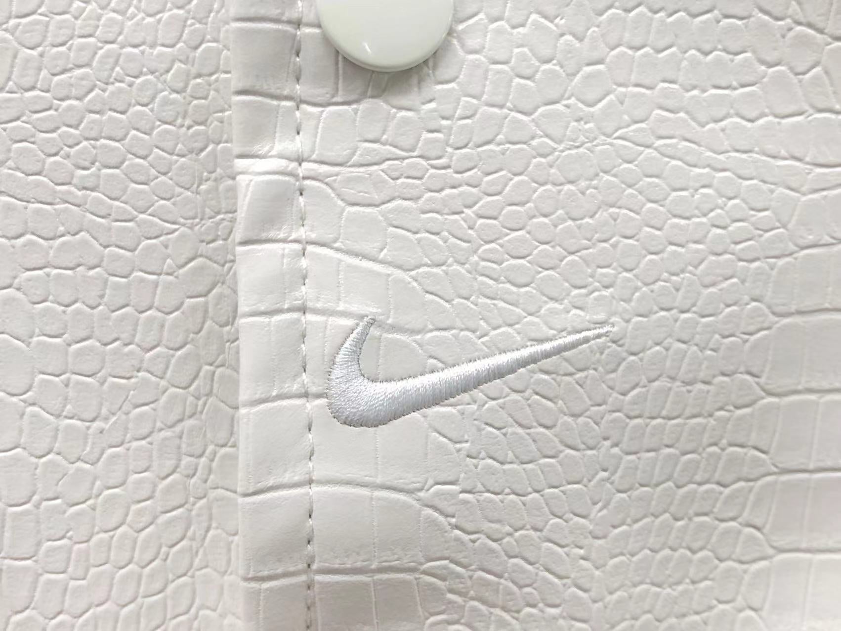 Supreme Nike Leather Varsity Jacket White