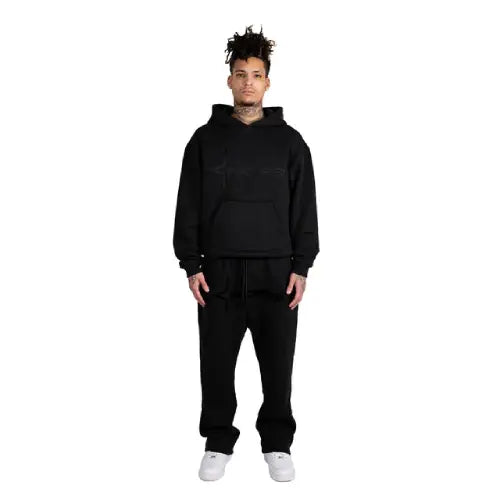 Black Nofs Tone in Tone Hoodie