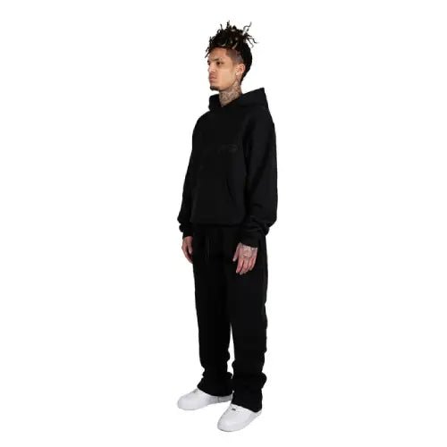 Black Nofs Tone in Tone Hoodie
