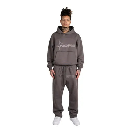 Tone in Tone Dark Grey Noneofus Tracksuit