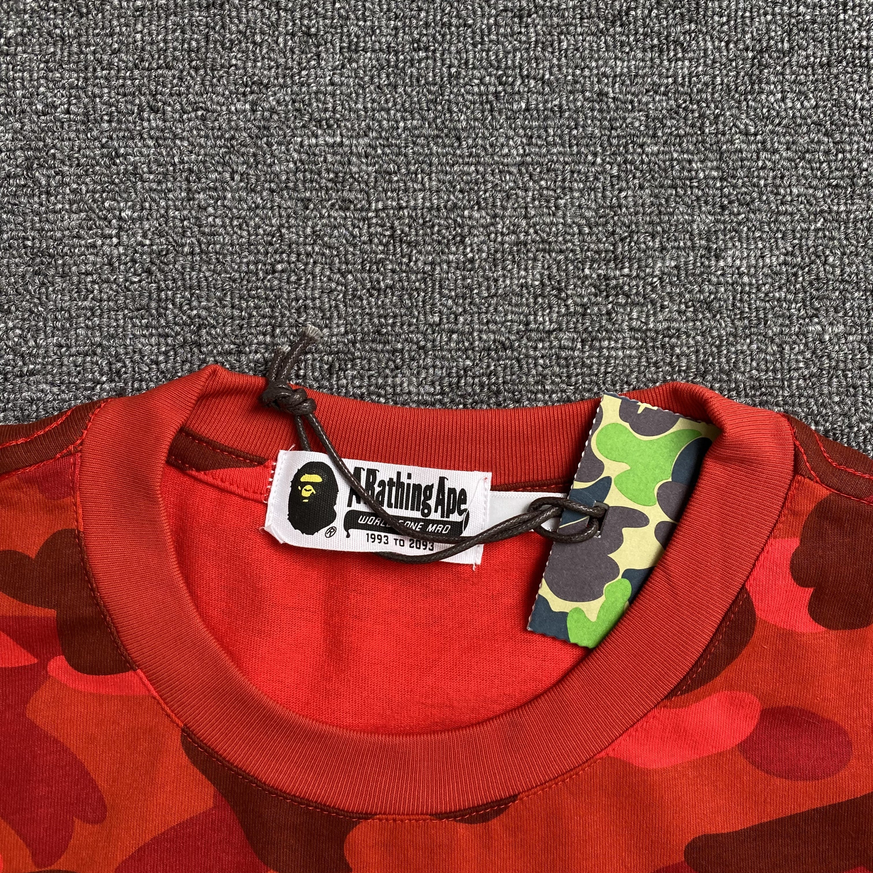 Bape ABC Camo Shark Tee Red