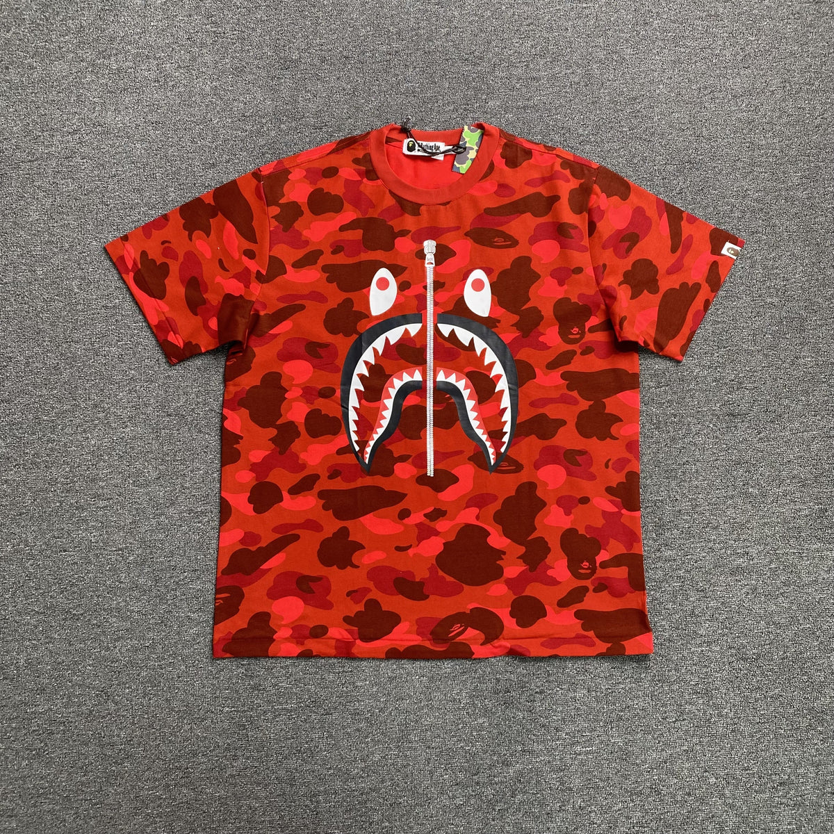 Bape ABC Camo Shark Tee Red
