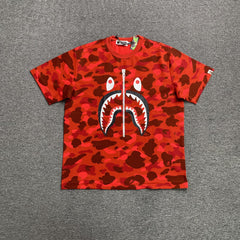 Bape ABC Camo Shark Tee Red