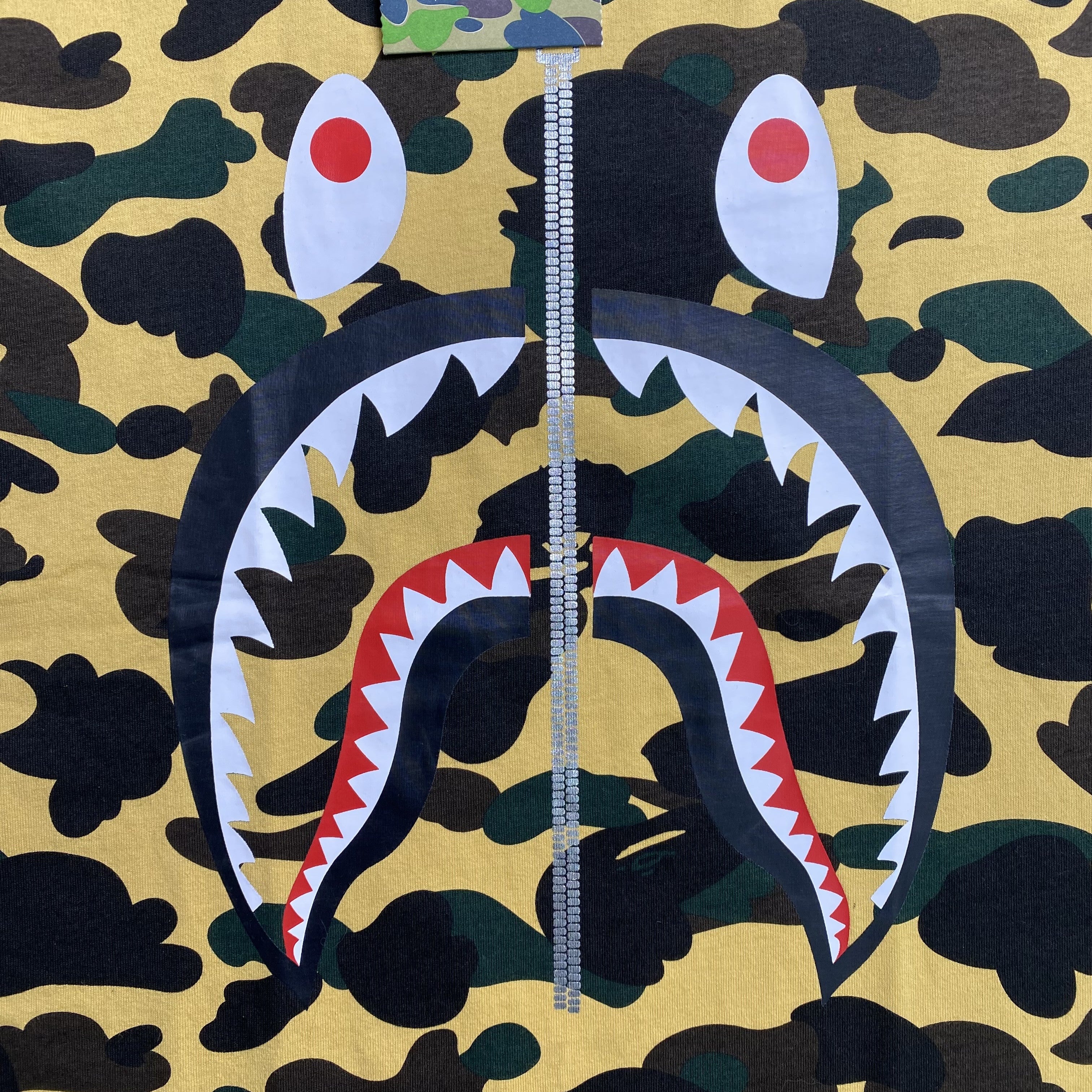 Bape ABC Camo Shark Tee Yellow