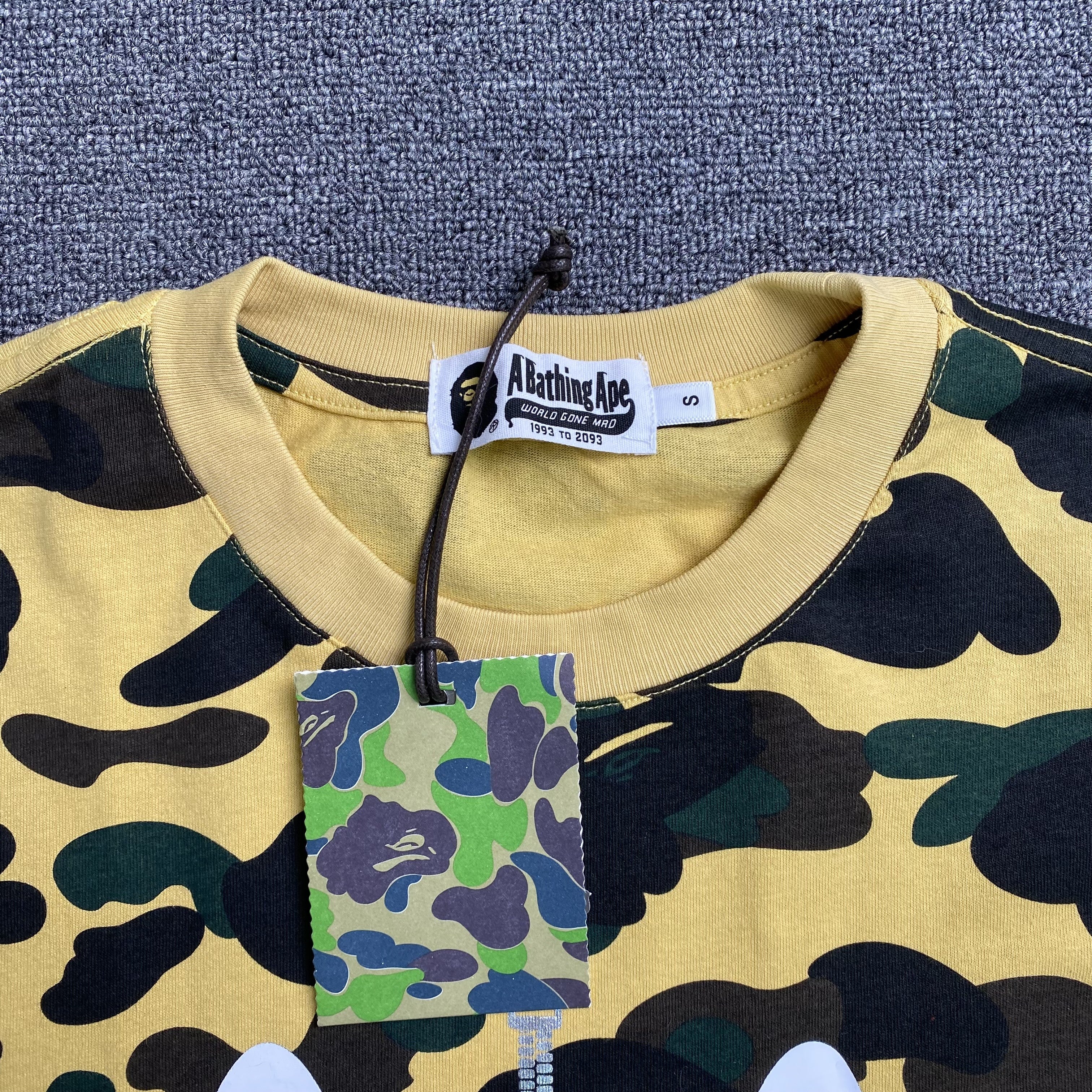 Bape ABC Camo Shark Tee Yellow