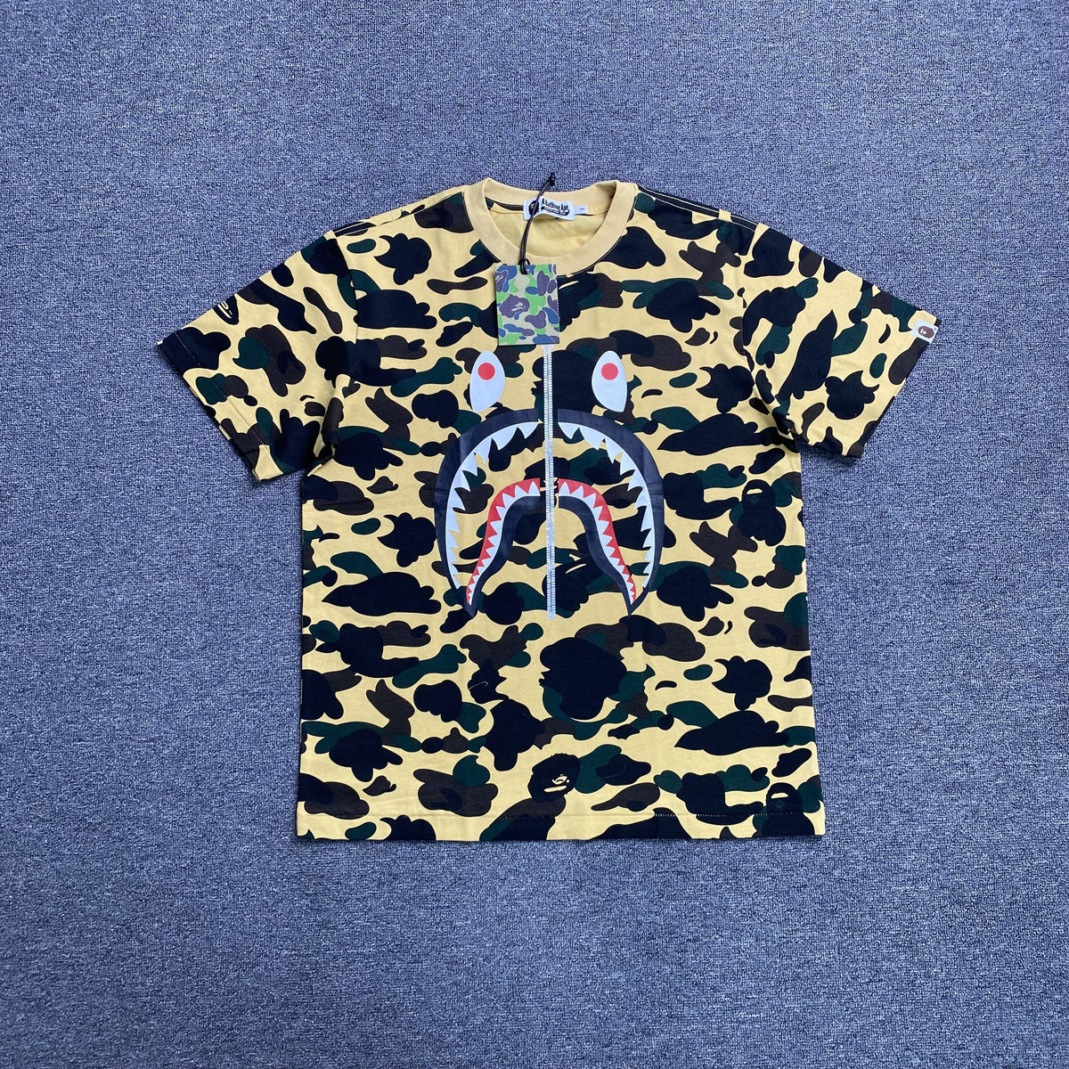Bape ABC Camo Shark Tee Yellow