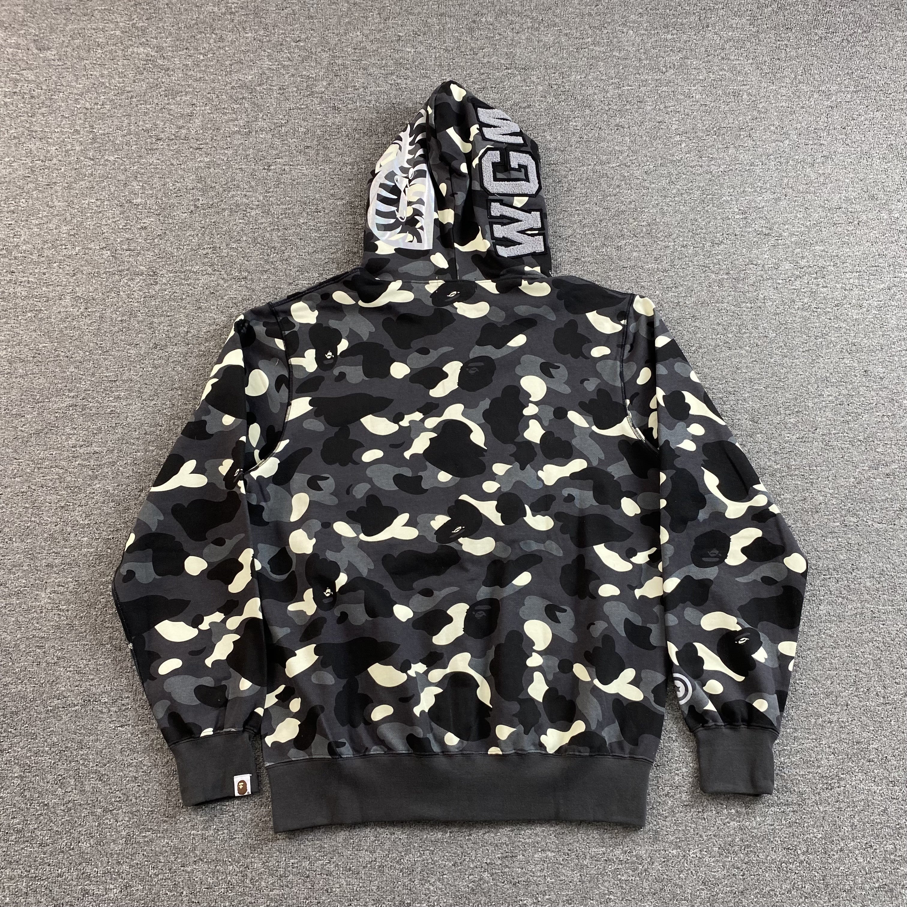 Bape City Camo Shark Full Zip Hoodie Black