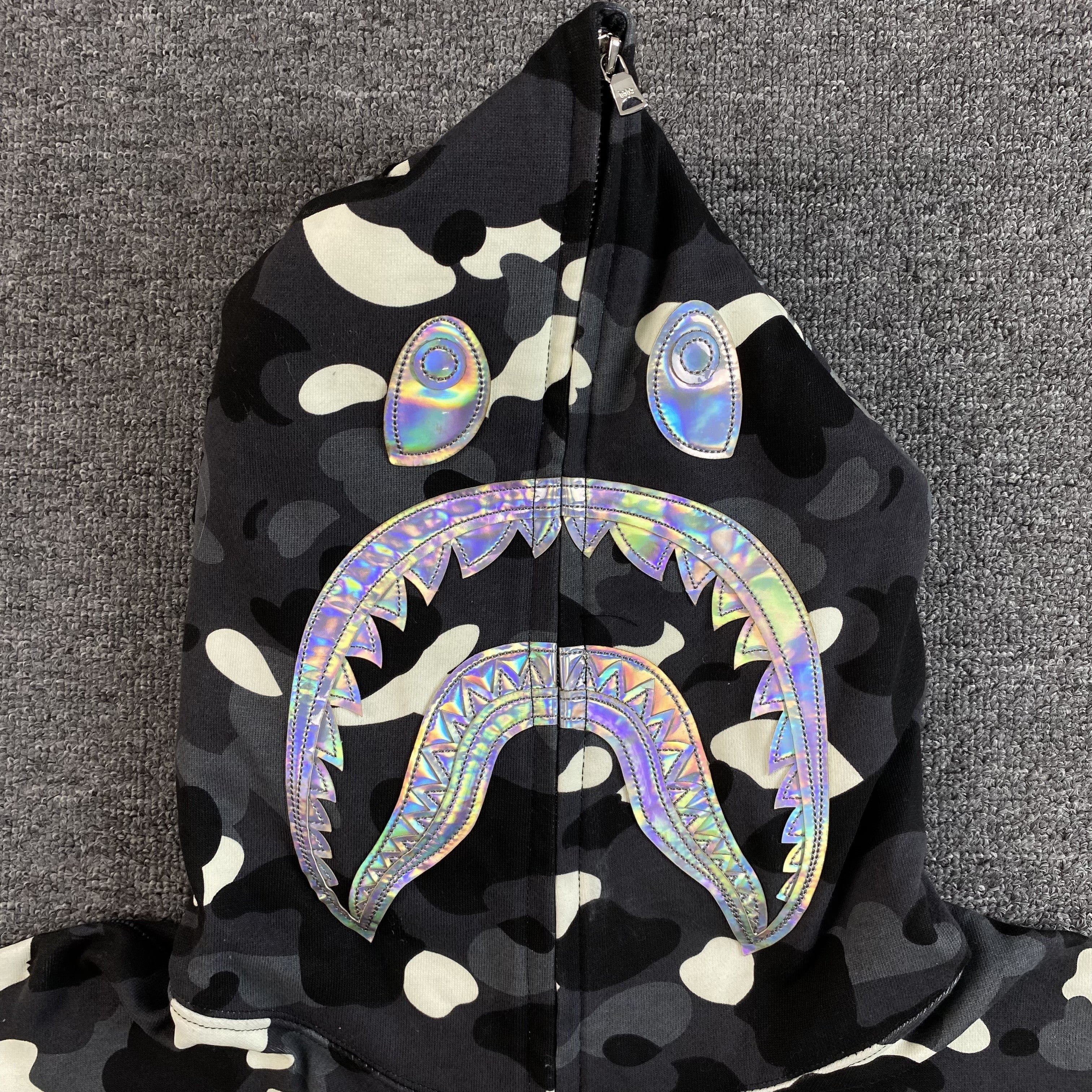 Bape City Camo Shark Full Zip Hoodie Black