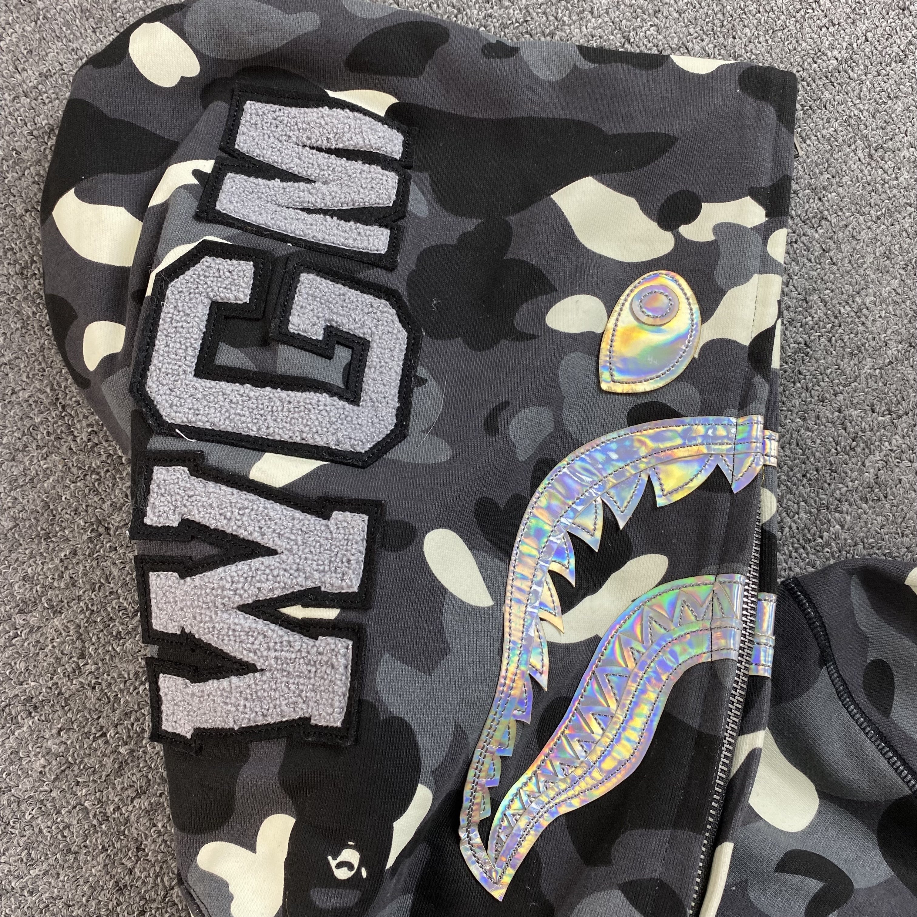 Bape City Camo Shark Full Zip Hoodie Black