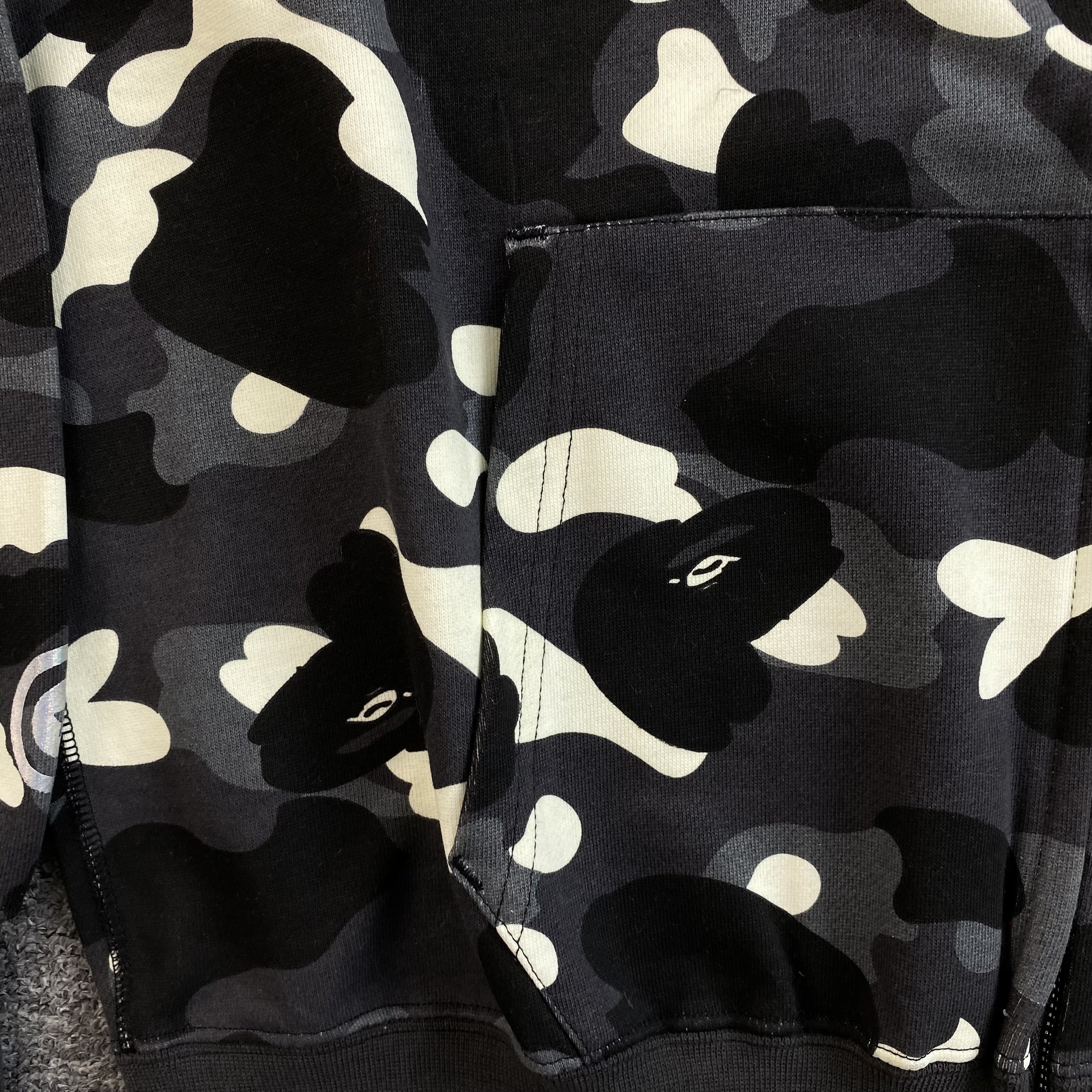 Bape City Camo Shark Full Zip Hoodie Black