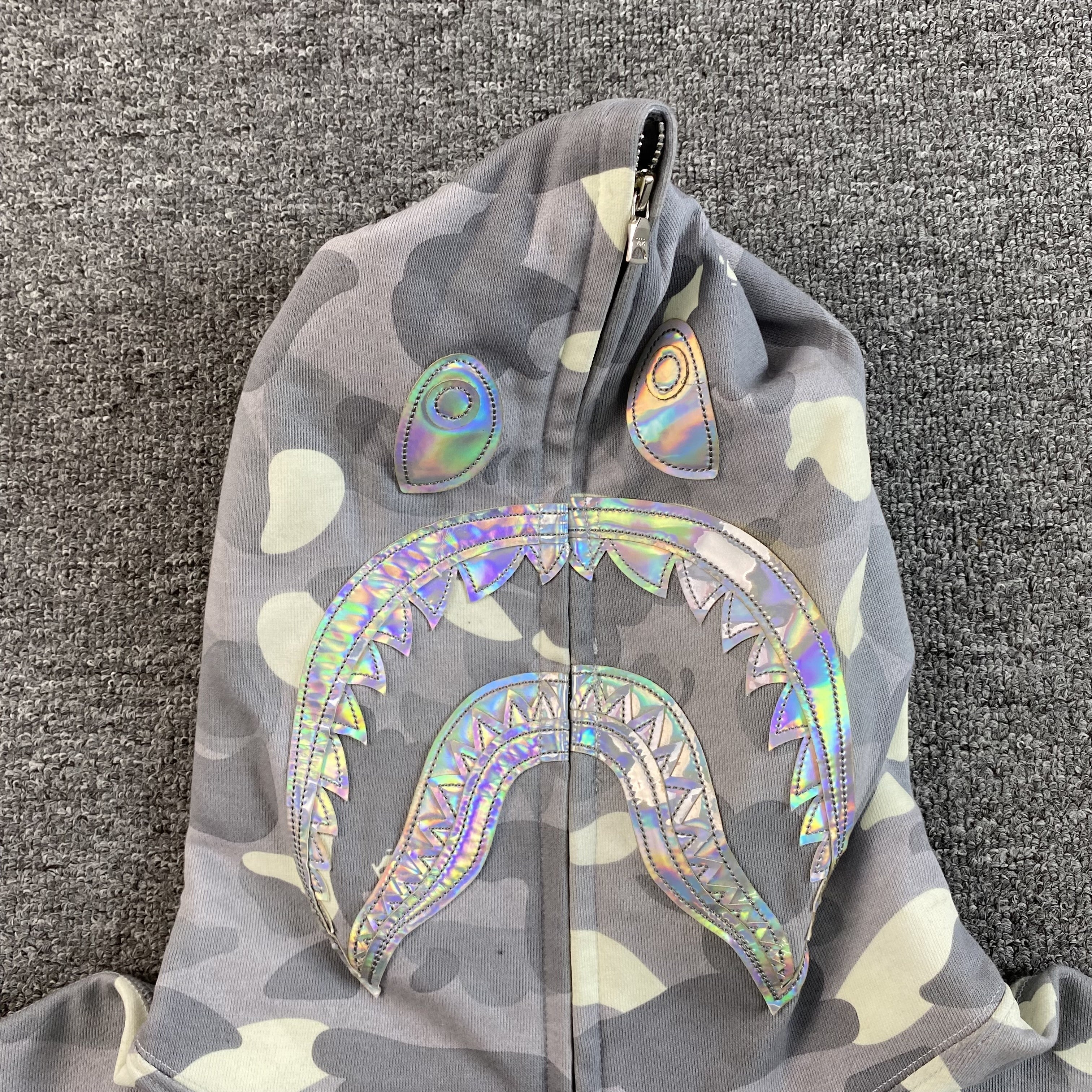 Bape City Camo Shark Full Zip Hoodie Grey