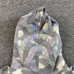 Bape City Camo Shark Full Zip Hoodie Grey