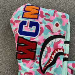 Bape Miami Shark Full Zip Double Hoodie 4th Anniversary Pink Blue
