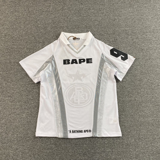 Bape Multi Logo Soccer Jersey White