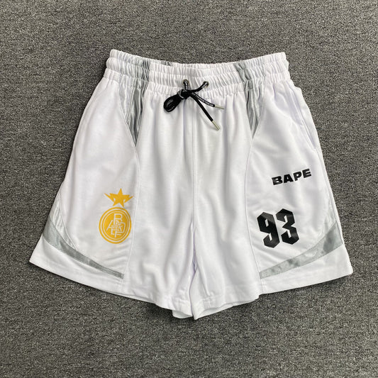 Bape Multi Logo Soccer Shorts White