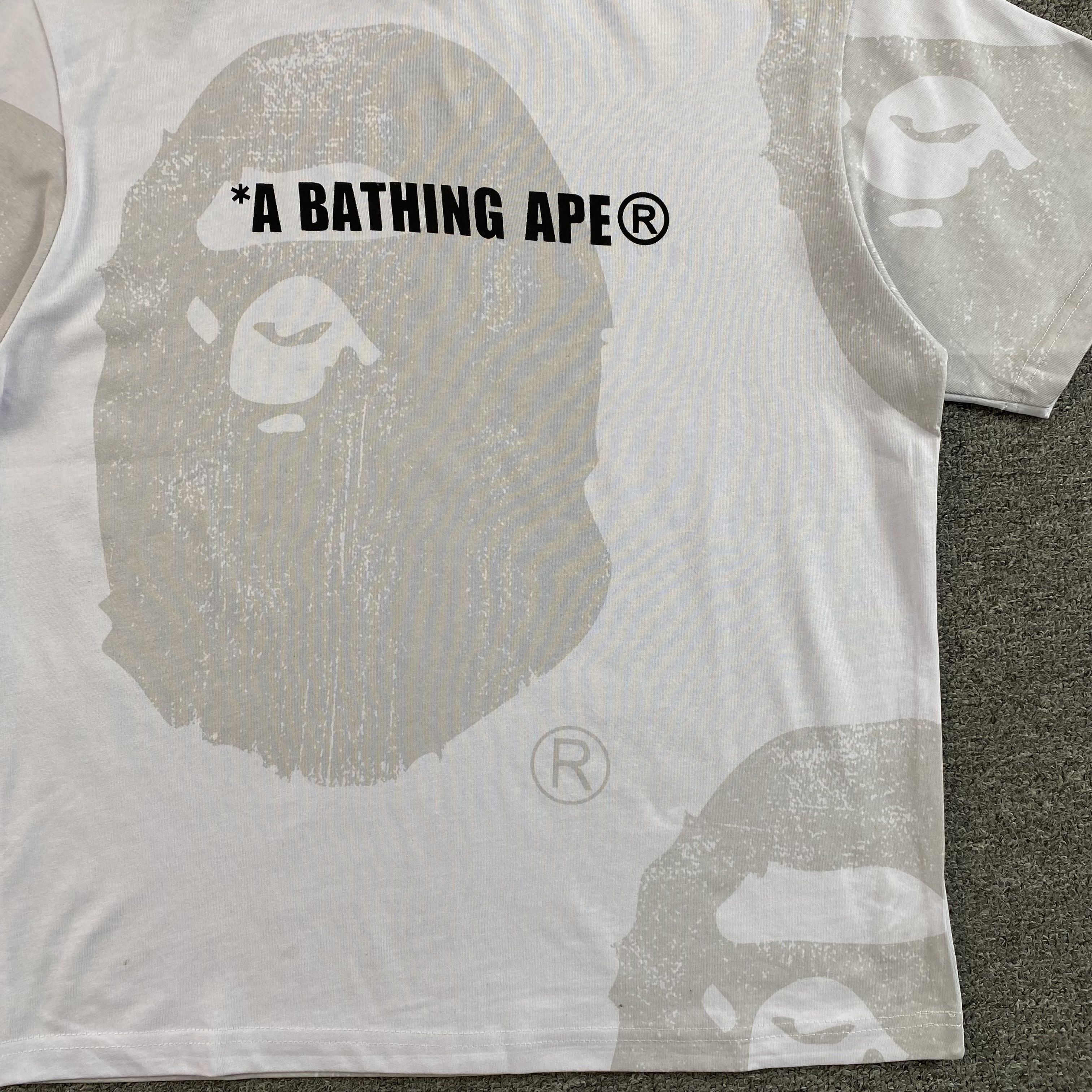 Bape Water Print Ape Head Tee White