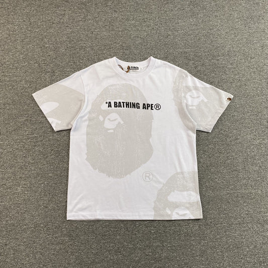 Bape Water Print Ape Head Tee White