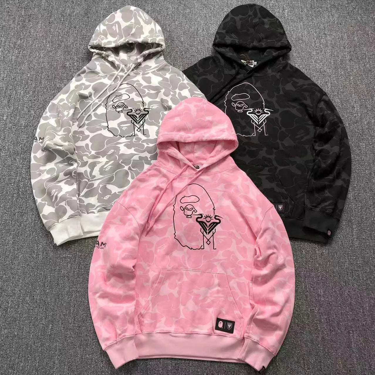 Bape X Inter Miami CF Camo Hoodie Pink
