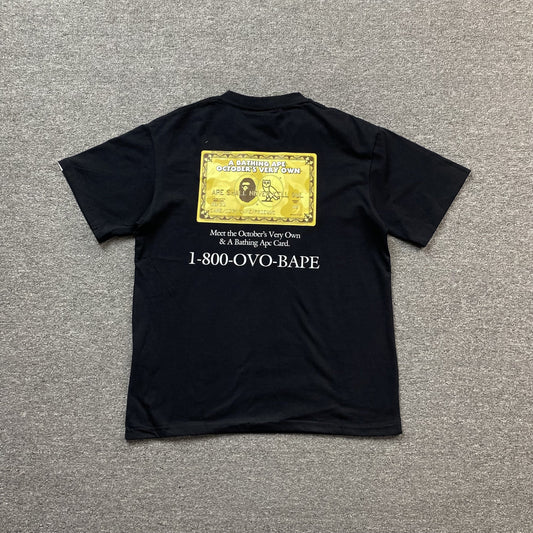 Bape x OVO Card Tee Black
