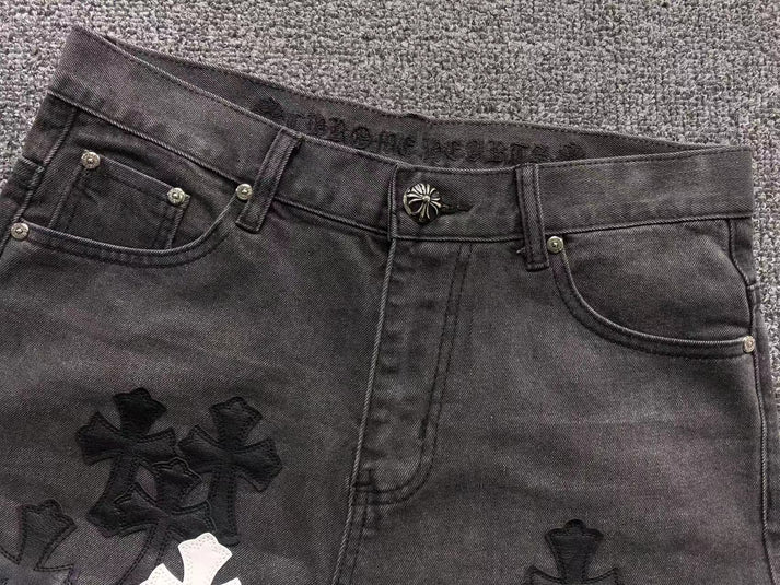 Chrome Hearts Cross Patch Jeans Black