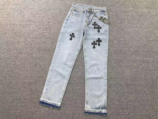 Chrome Hearts Cross Patch Jeans Black