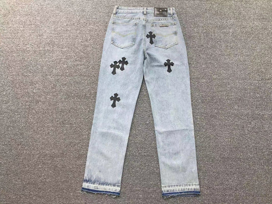 Chrome Hearts Cross Patch Jeans Black