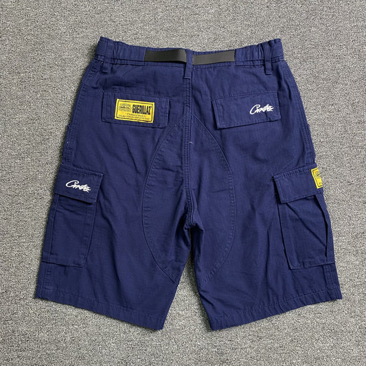 Corteiz Alcatraz Cargo Shorts Blue