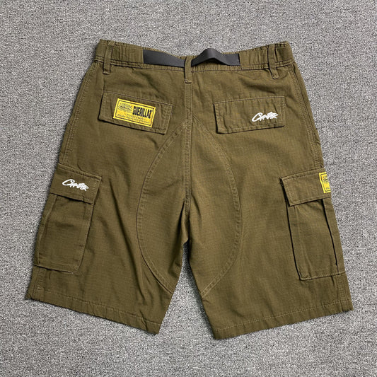Corteiz Alcatraz Cargo Shorts Brown