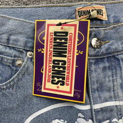 Corteiz Alcatraz Denim Shorts Blue