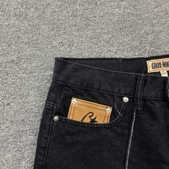 Corteiz C-Star Denim Shorts Black