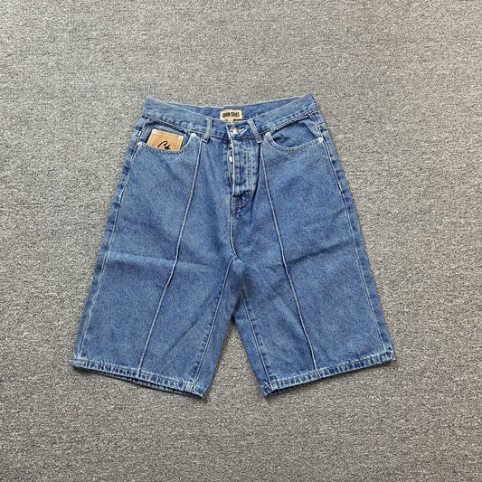 Corteiz C-Star Denim Shorts Blue