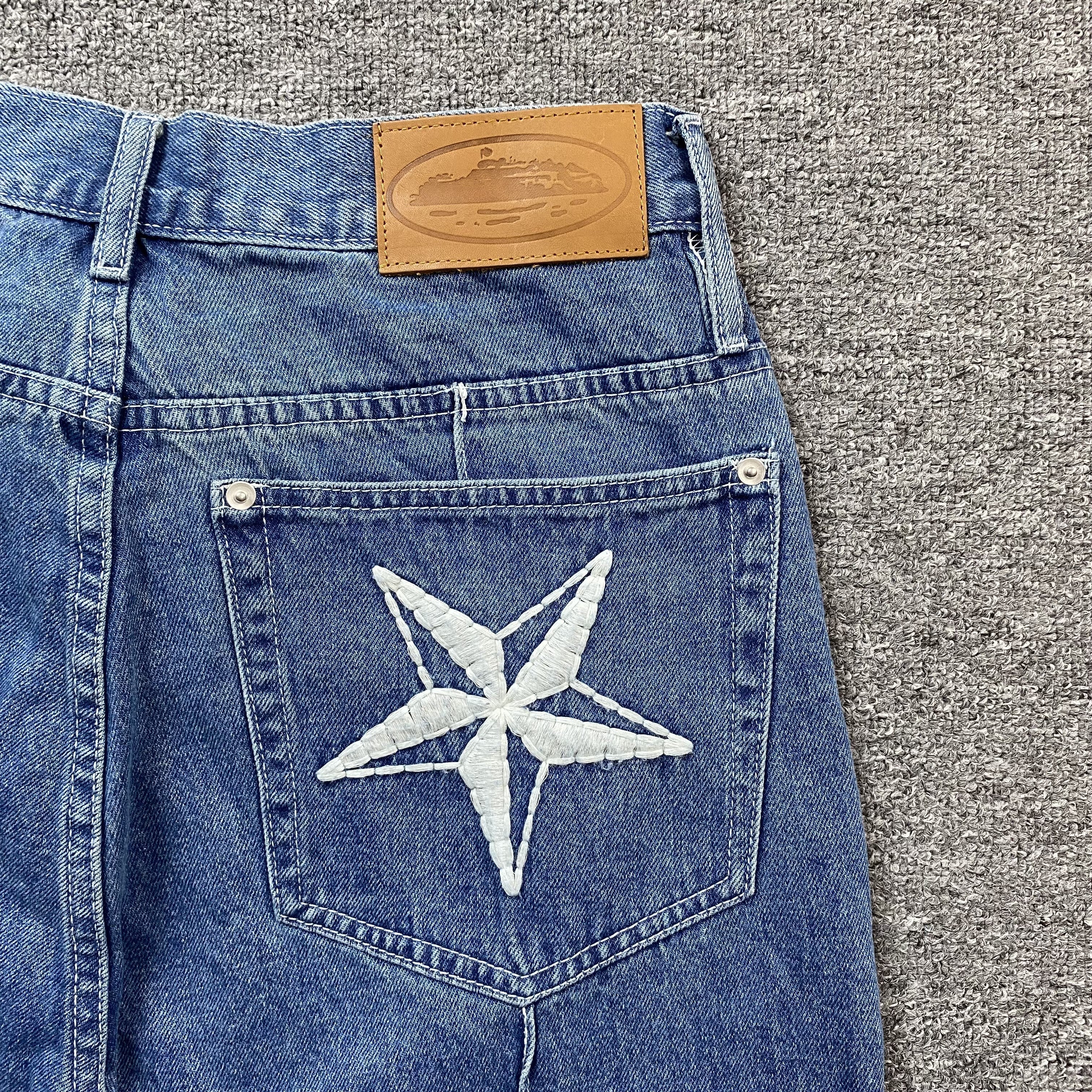 Corteiz C-Star Denim Shorts Blue