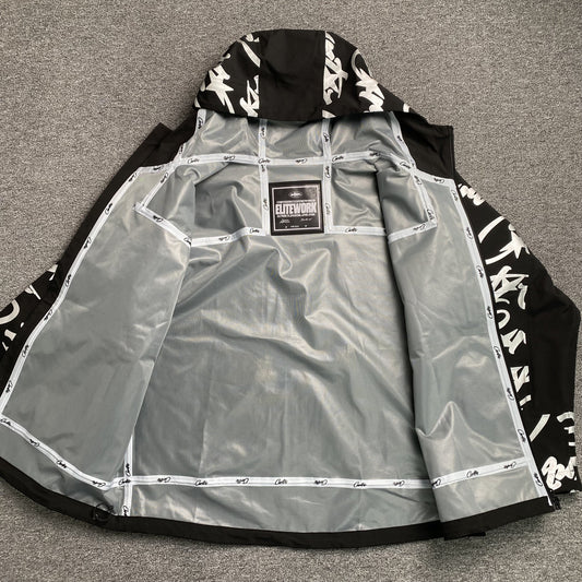 Corteiz Elitework Waterproof Shell Jacket Black