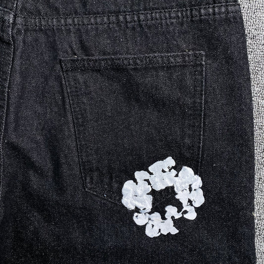 Denim Tears The Cotton Wreath Jean Short Black