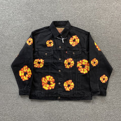 Denim Tears X Offset Wreath Denim Jacket Black