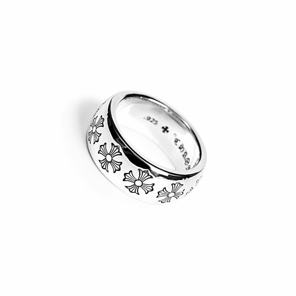 Etched Plus Band Ring