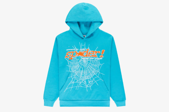 Spider Punk V2 Hoodie In Cyan