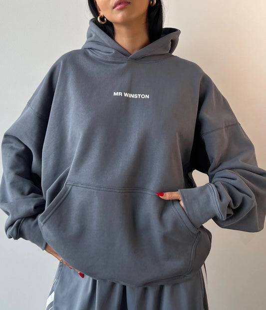 Mr Winston Vintage Grey Puff Hoodie