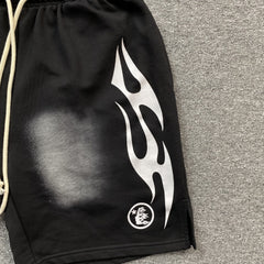 Hellstar Flame Shorts Black