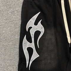 Hellstar Flame Shorts Black
