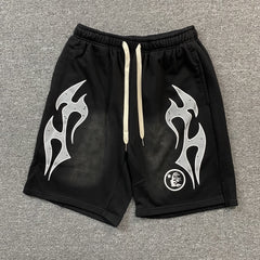 Hellstar Flame Shorts Black