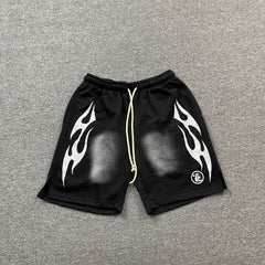 Hellstar Flame Shorts Black